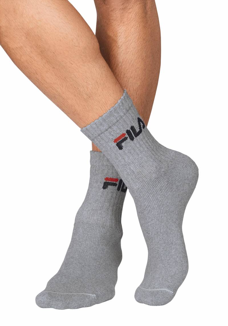 Fila Tennissocken »UNISEX CREW TENNIS FULL TERRY SOCKS«, (3 Paar), mit verstärkten Belastungszonen von Fila