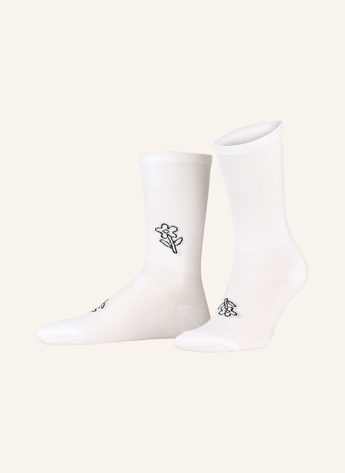 Fingerscrossed Radsocken Classic Iconic Flower weiss von FINGERSCROSSED