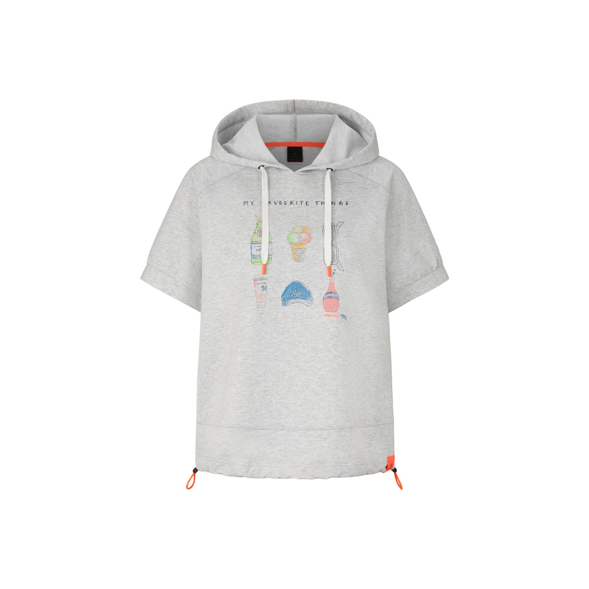 FIRE+ICE Kurzarm-Hoodie Sharon für Damen - Hellgrau meliert von FIRE+ICE