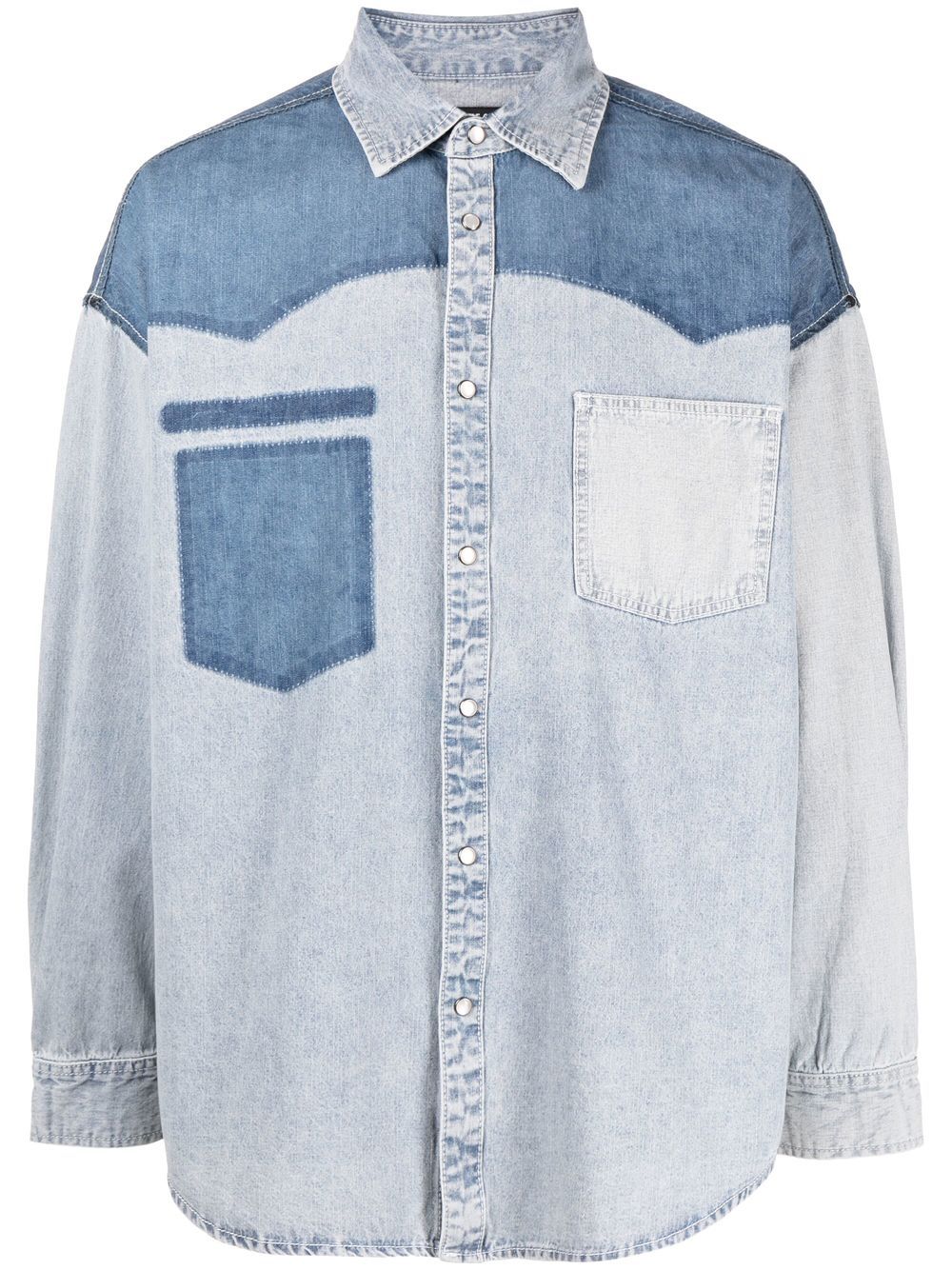 FIVE CM colour-block denim shirt - Blue von FIVE CM