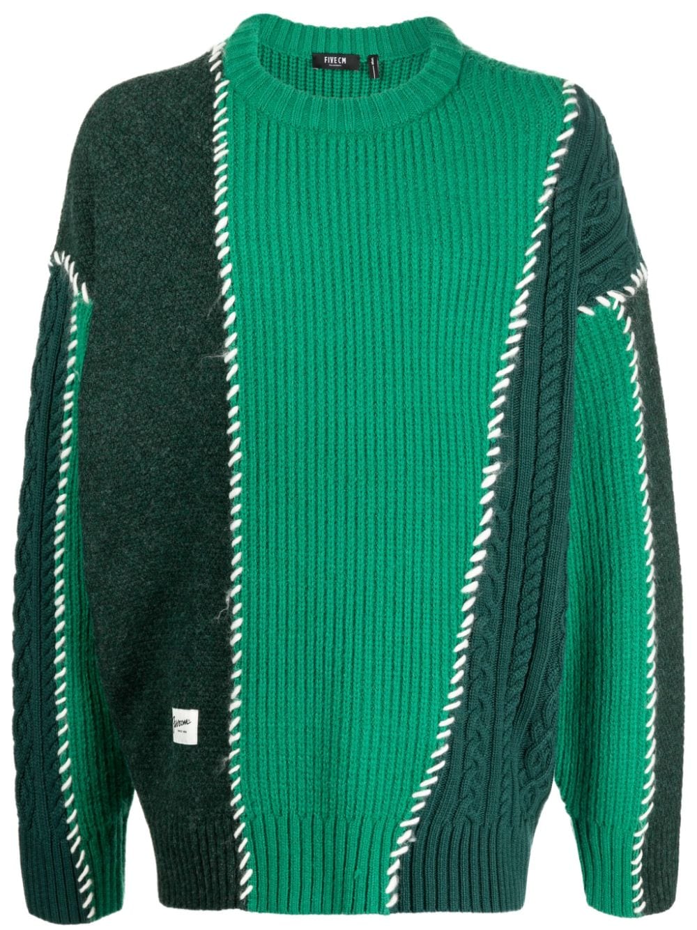 FIVE CM colour-block ribbed-knit sweatshirt - Green von FIVE CM