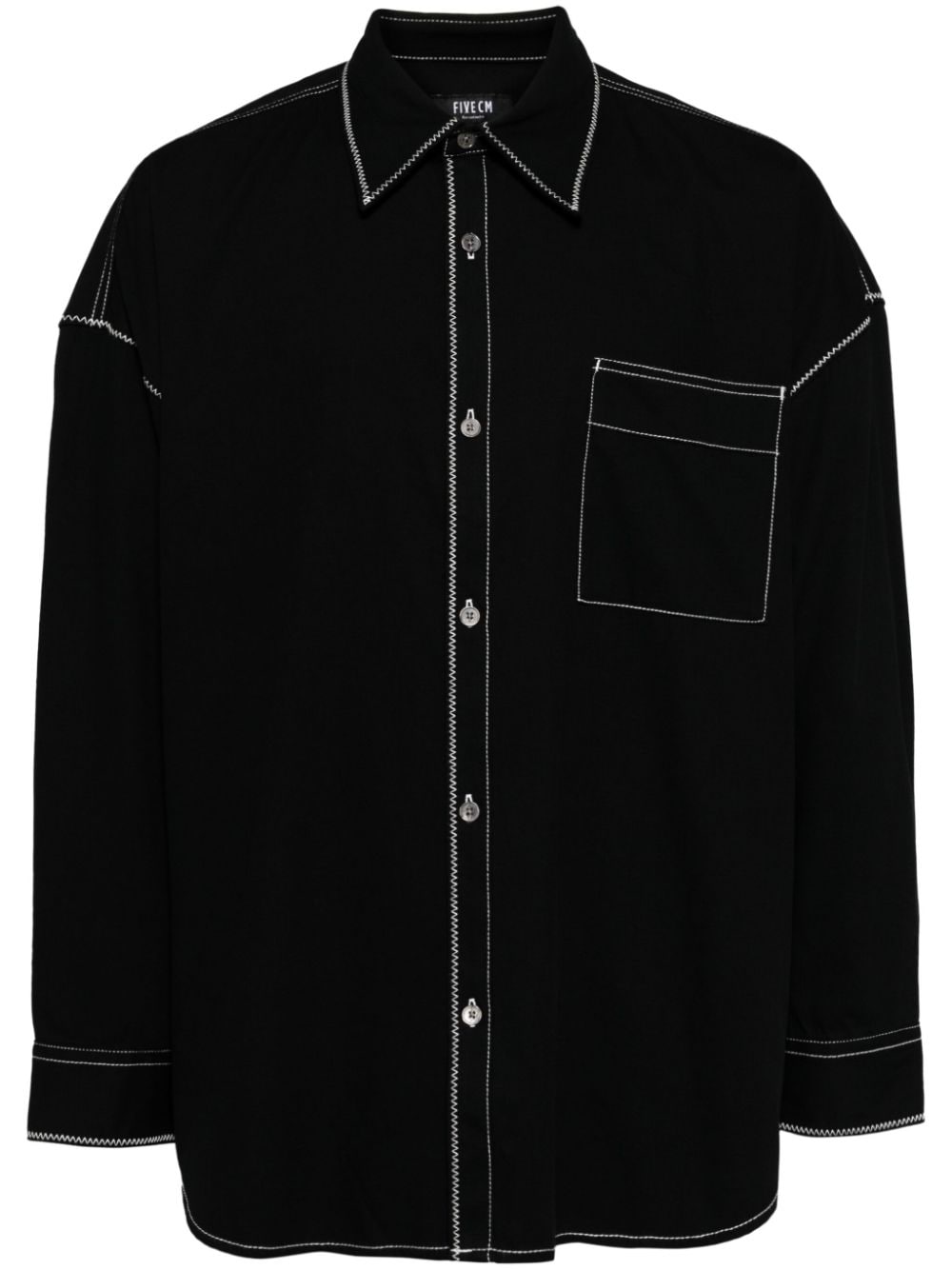 FIVE CM contrast-stitching shirt - Black von FIVE CM