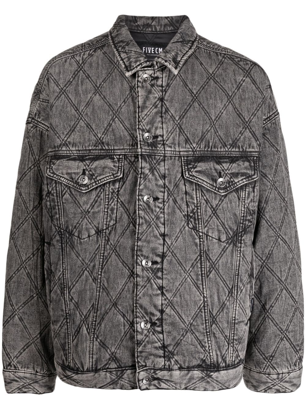 FIVE CM diamond-quilted denim bomber jacket - Grey von FIVE CM