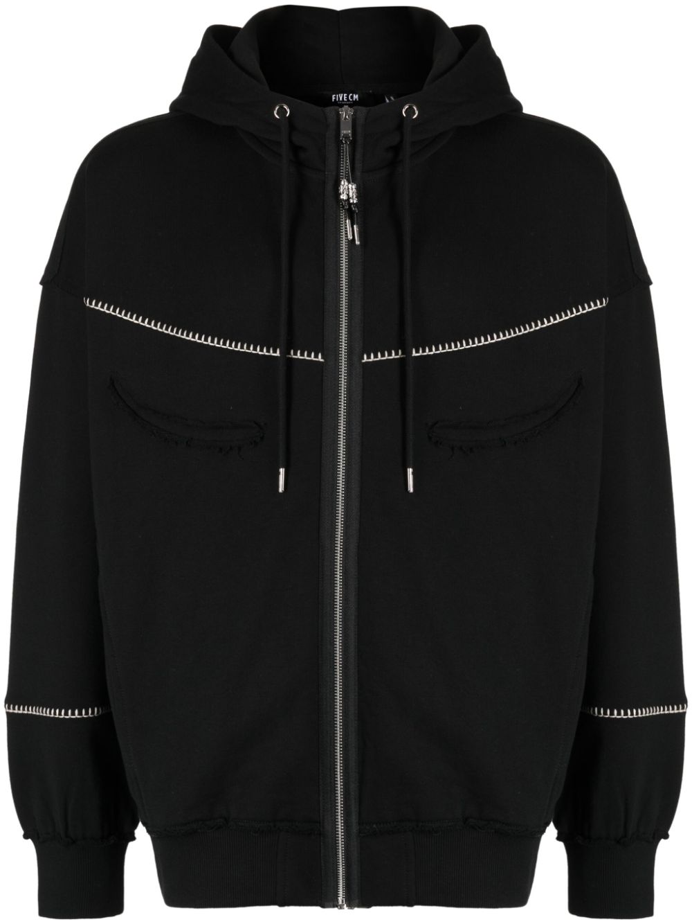 FIVE CM distressed hooded jacket - Black von FIVE CM