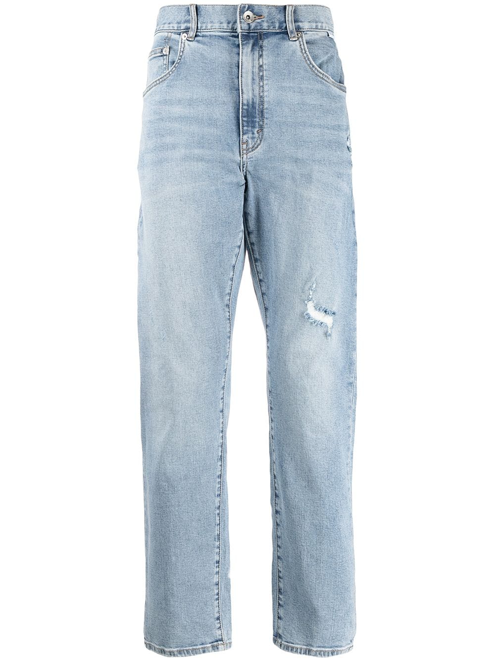 FIVE CM distressed straight leg jeans - Blue von FIVE CM