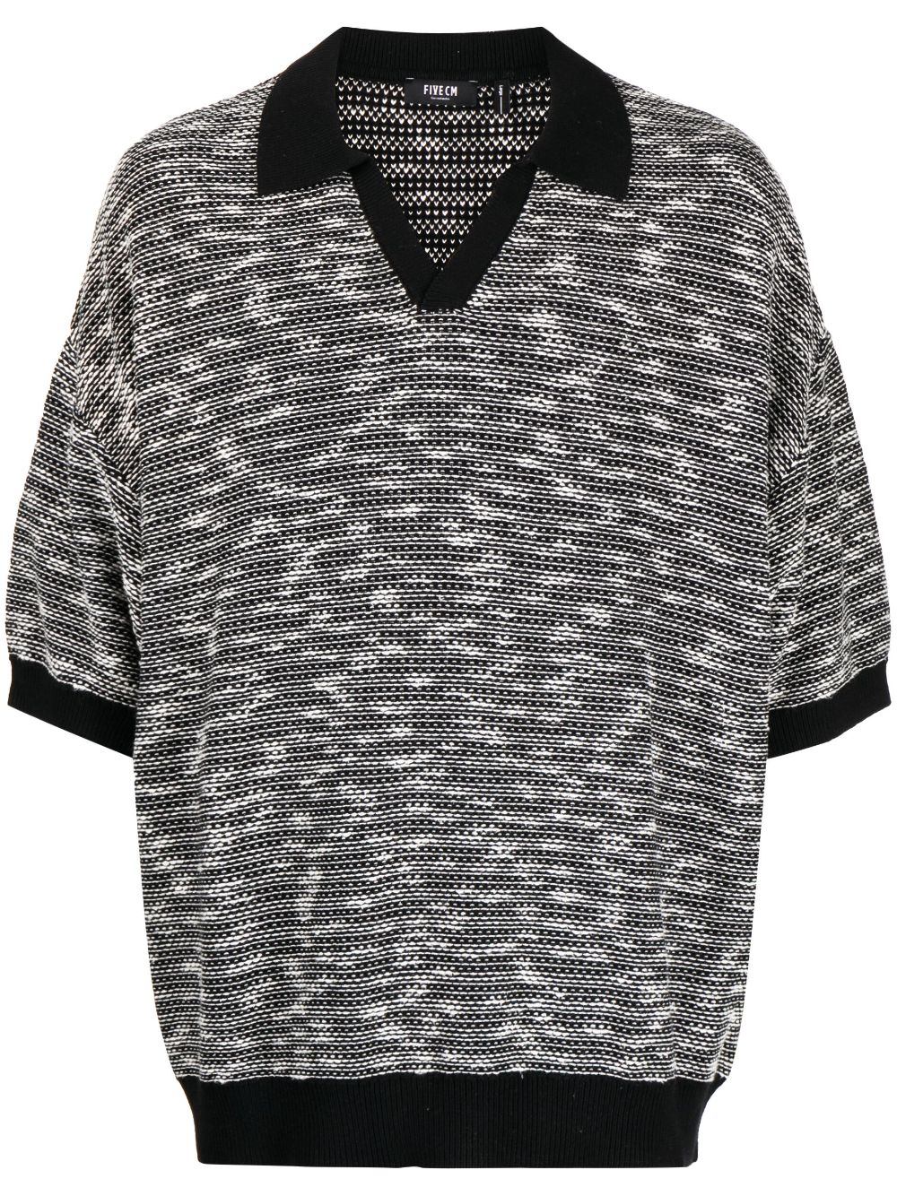 FIVE CM drop-shoulder knitted polo shirt - Black von FIVE CM