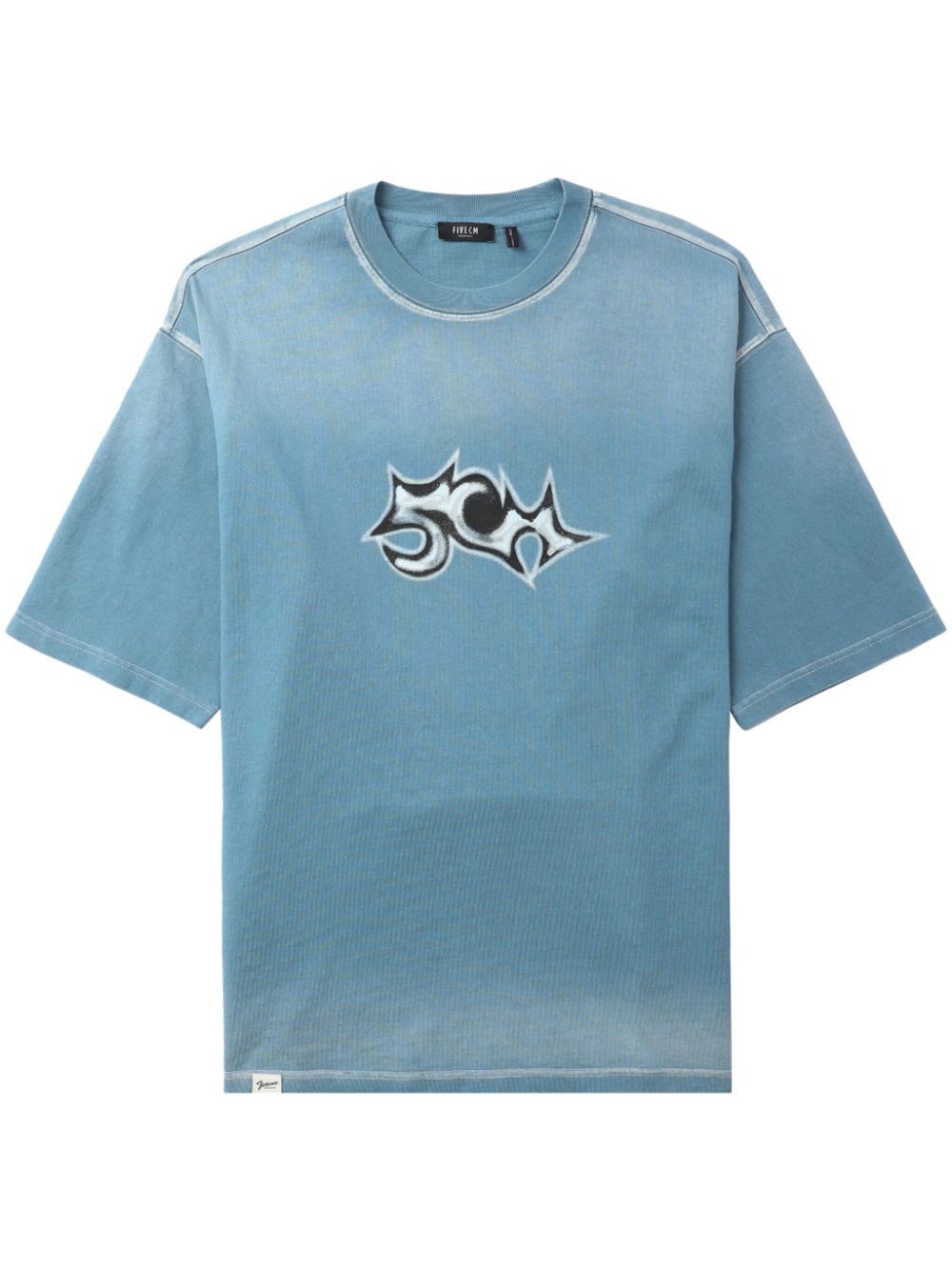 FIVE CM embroidered cotton T-shirt - Blue von FIVE CM
