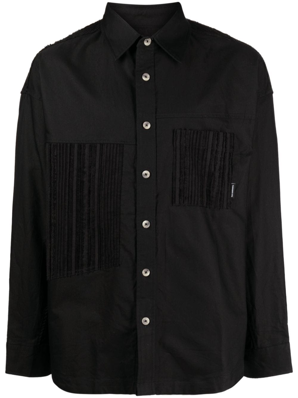 FIVE CM frayed-detail cotton shirt - Black von FIVE CM