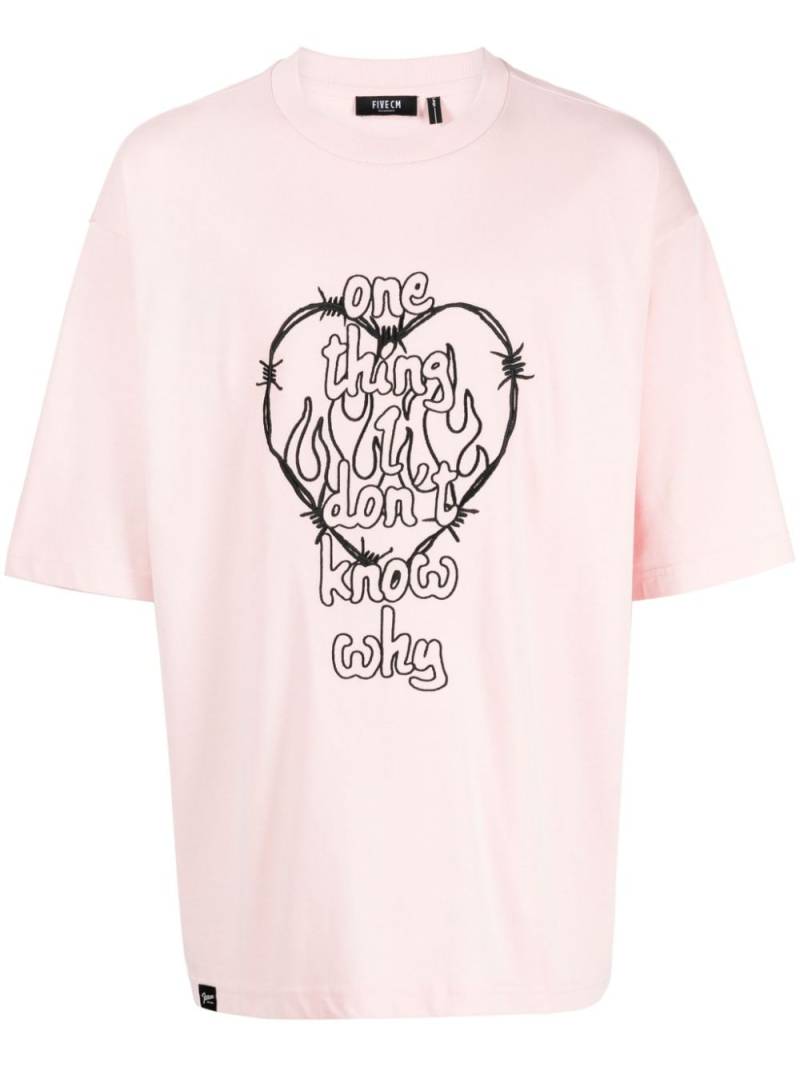 FIVE CM graphic-print cotton T-shirt - Pink von FIVE CM