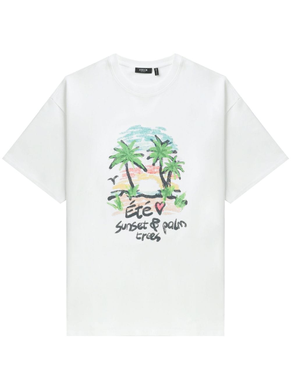 FIVE CM graphic-print cotton T-shirt - White von FIVE CM