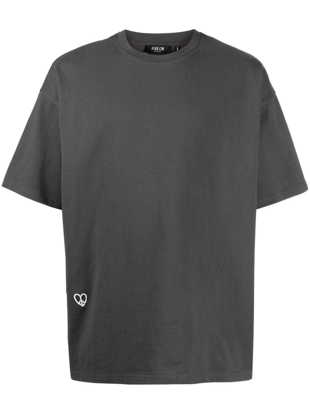 FIVE CM heart peace-print cotton T-shirt - Grey von FIVE CM