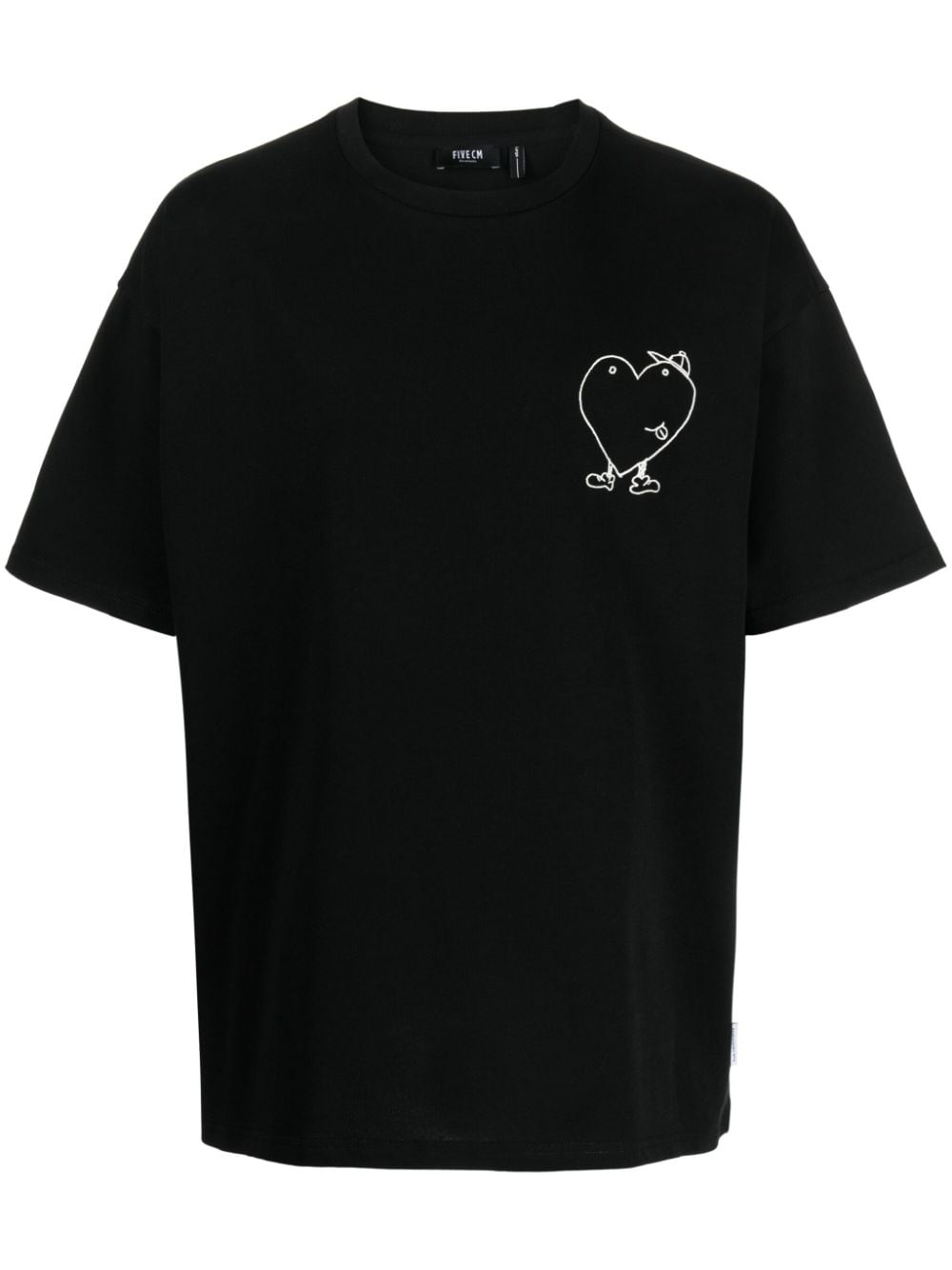 FIVE CM heart-print cotton T-shirt - Black von FIVE CM
