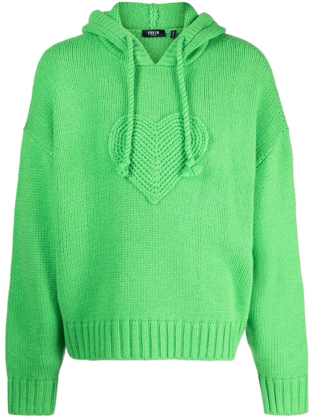 FIVE CM knitted-construction drawstring hoodie - Green von FIVE CM