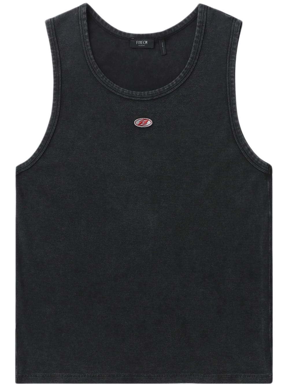 FIVE CM logo-appliqué round-neck tank top - Black von FIVE CM