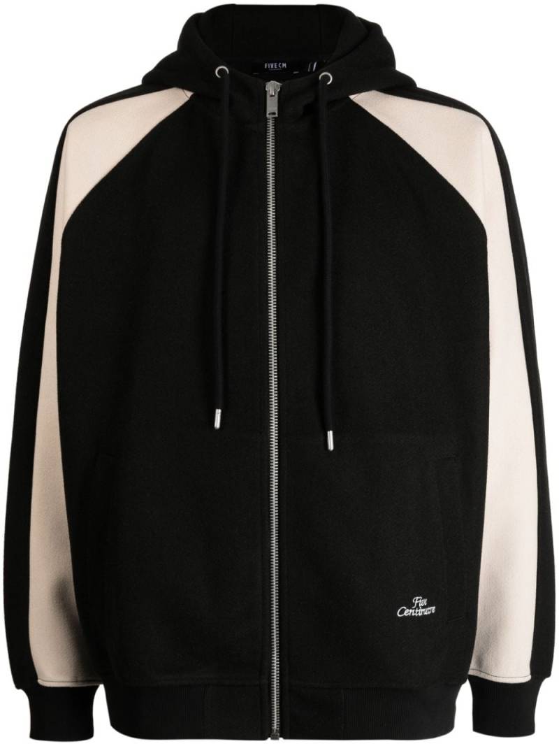 FIVE CM logo-embroidered cotton hooded jacket - Black von FIVE CM