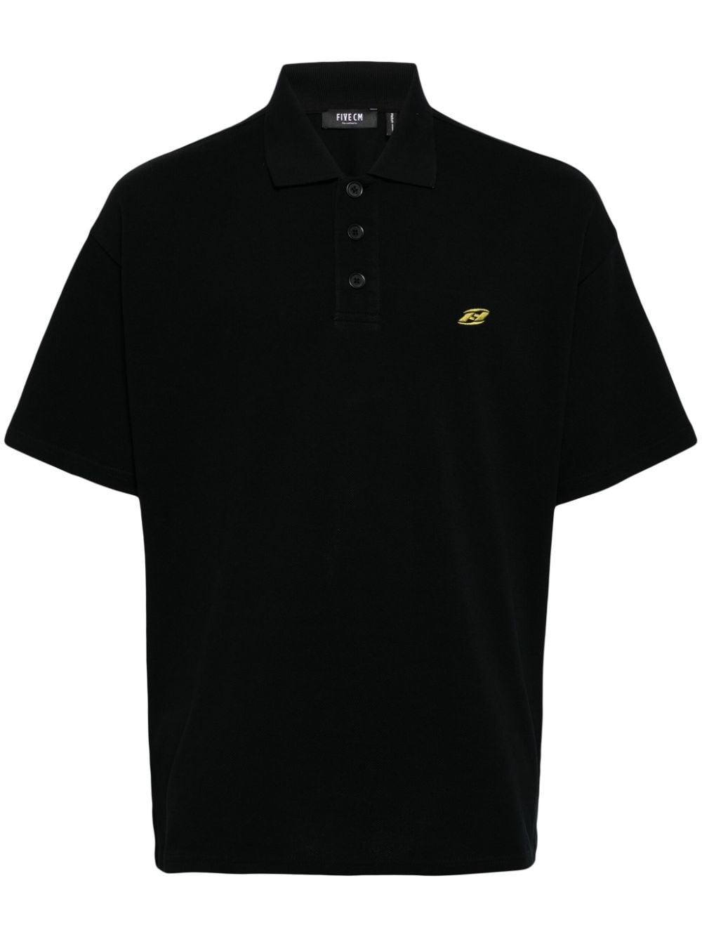 FIVE CM logo-embroidered cotton polo shirt - Black von FIVE CM