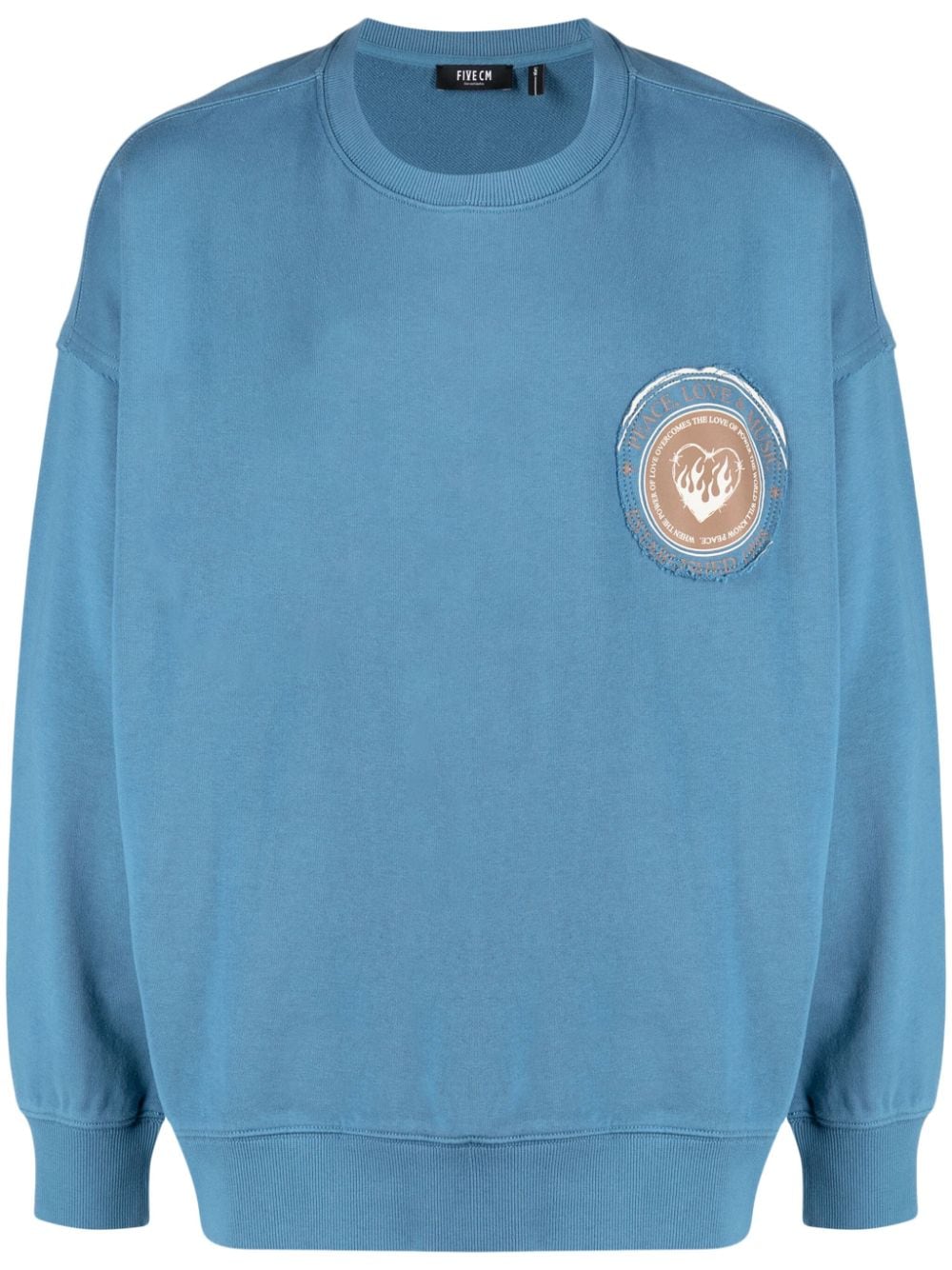 FIVE CM logo-embroidered cotton sweatshirt - Blue von FIVE CM