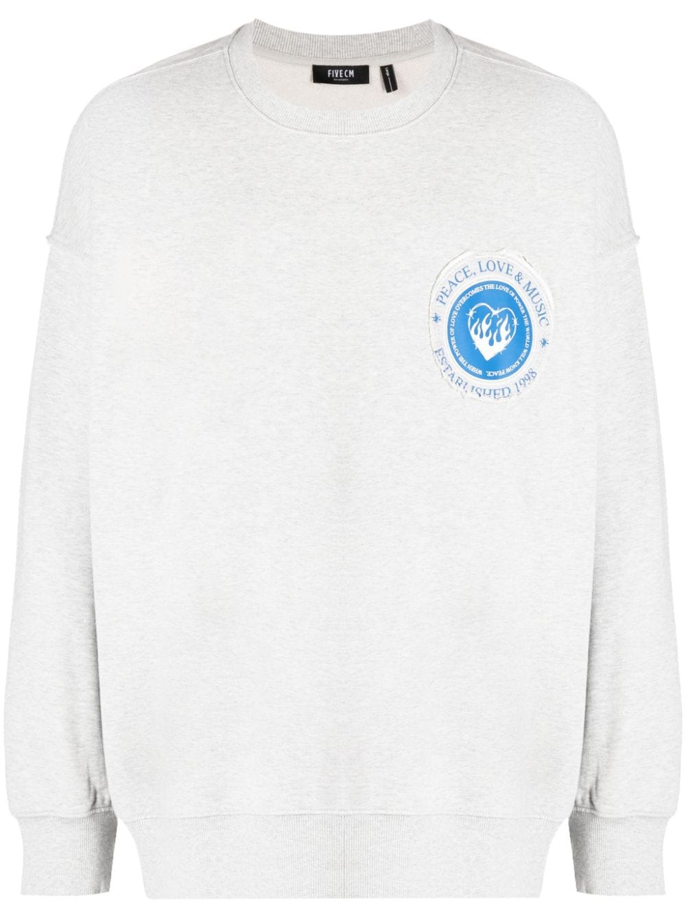 FIVE CM logo-embroidered cotton sweatshirt - Grey von FIVE CM