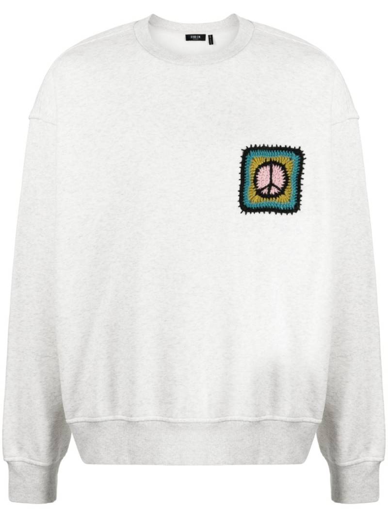 FIVE CM logo-embroidered crew-neck sweatshirt - Grey von FIVE CM