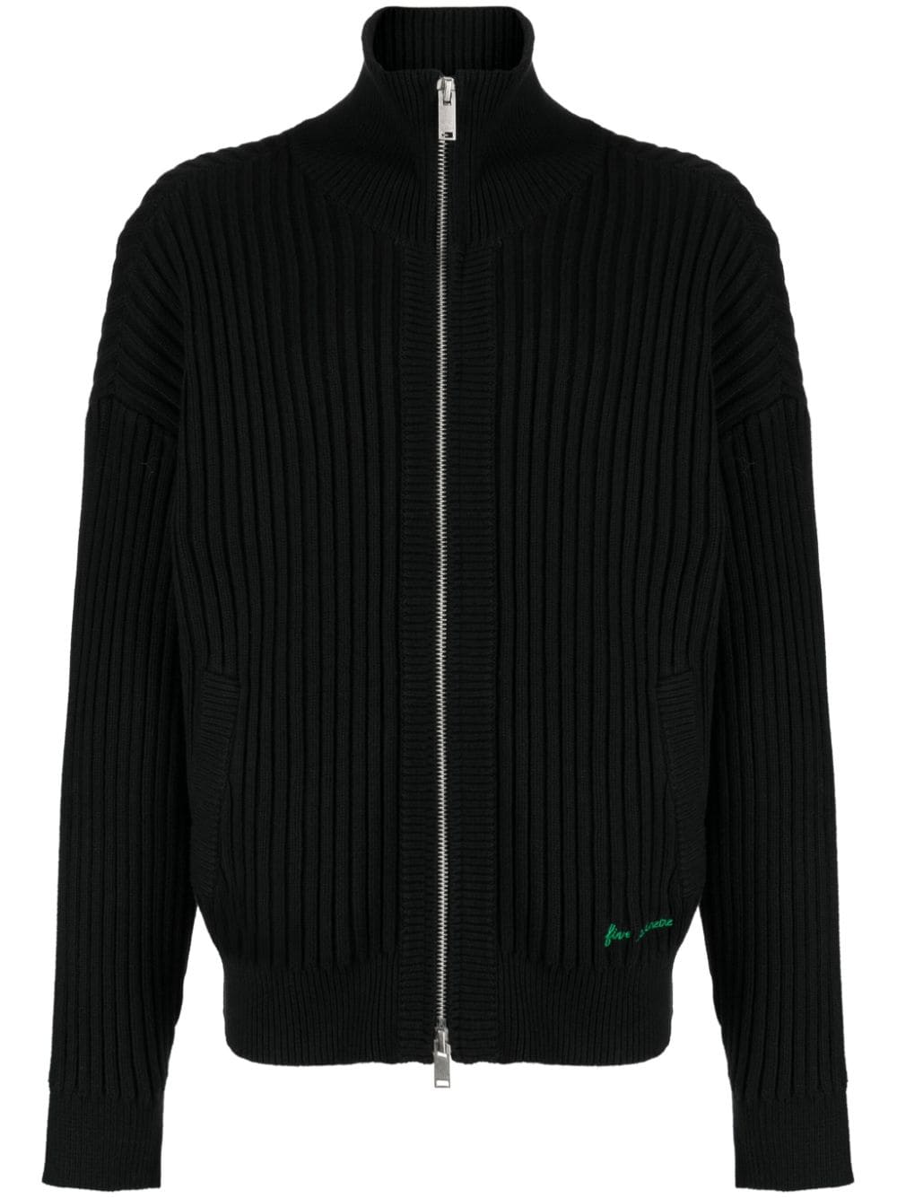 FIVE CM logo-embroidered ribbed-knit cotton sweatshirt - Black von FIVE CM