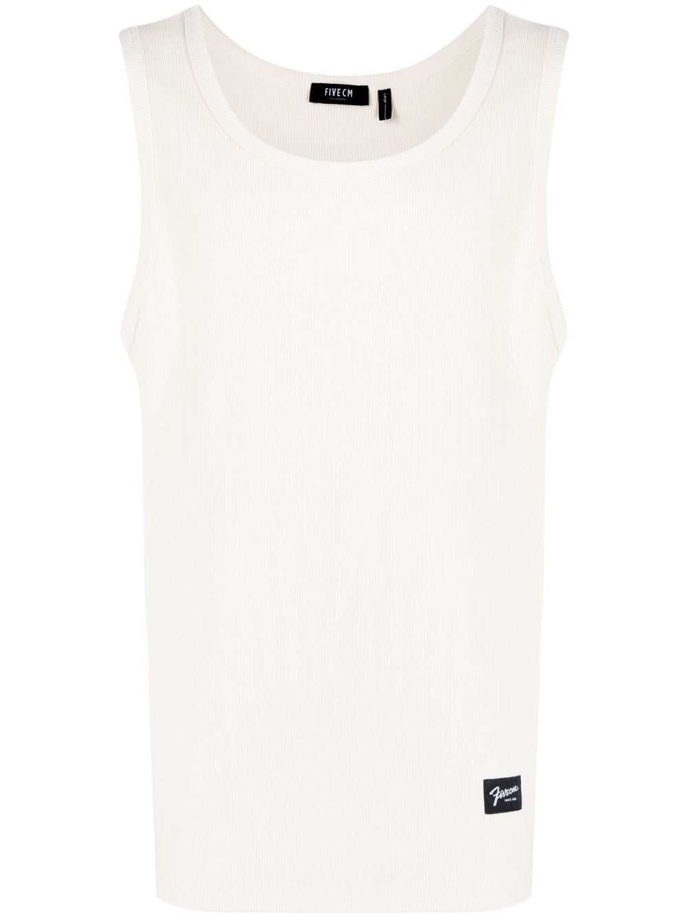 FIVE CM logo-patch cotton tank top - White von FIVE CM