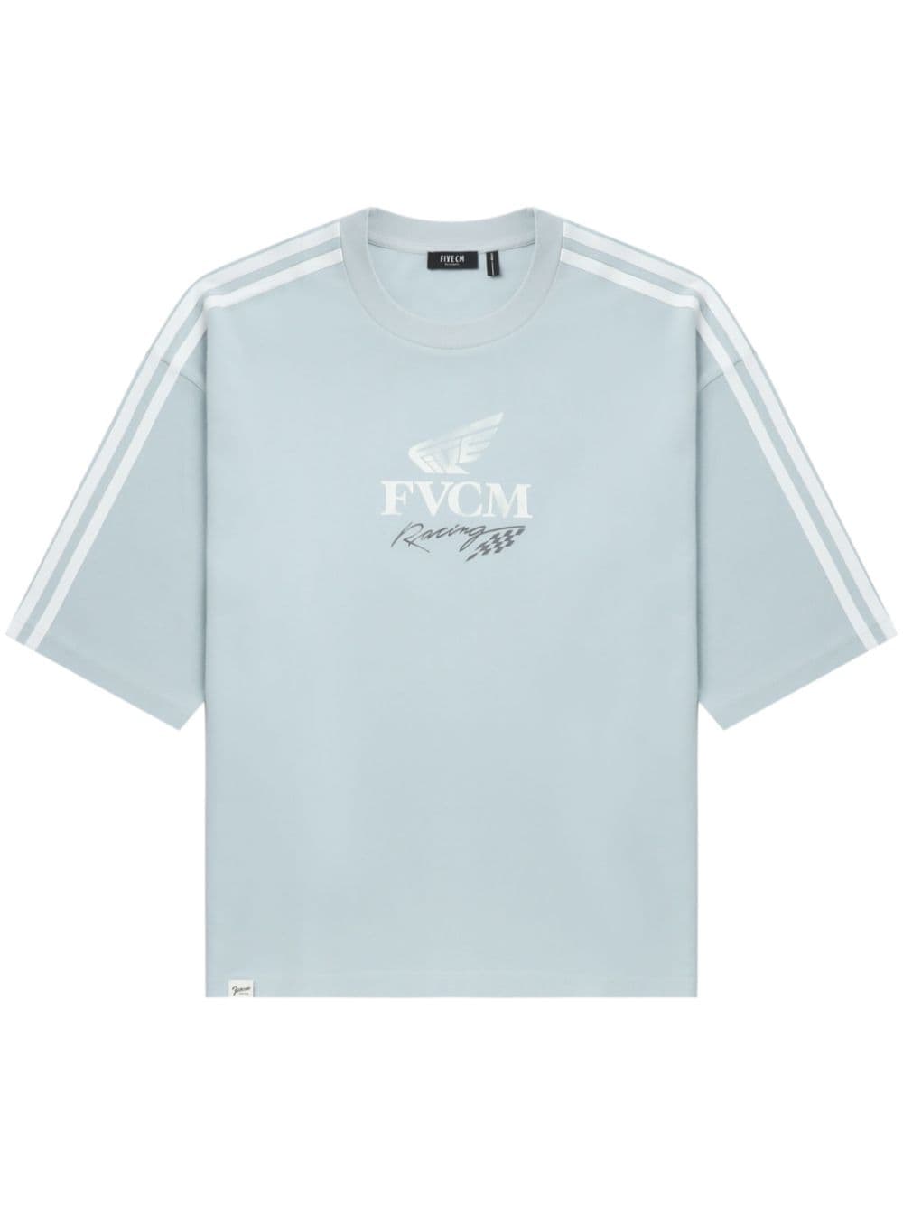 FIVE CM logo-print cotton T-shirt - Blue von FIVE CM
