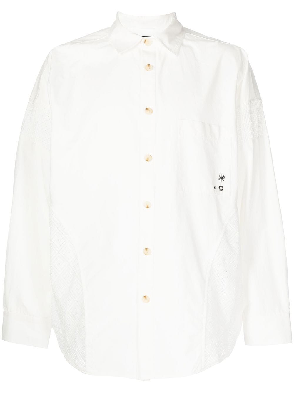FIVE CM panelled long-sleeved shirt - White von FIVE CM