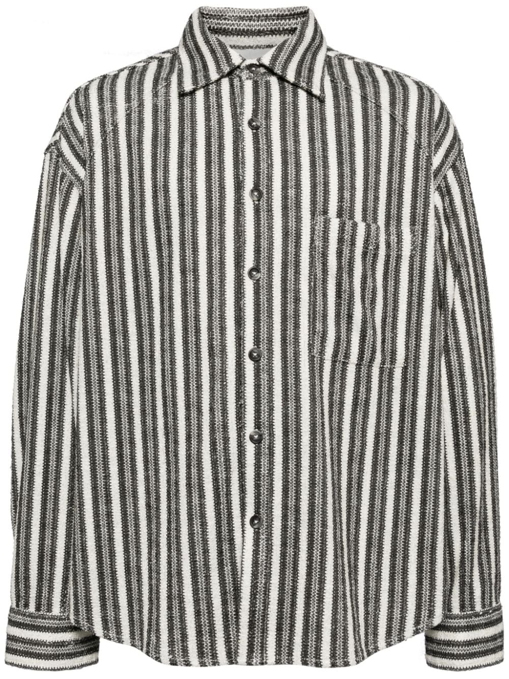 FIVE CM striped button-up shirt - Neutrals von FIVE CM