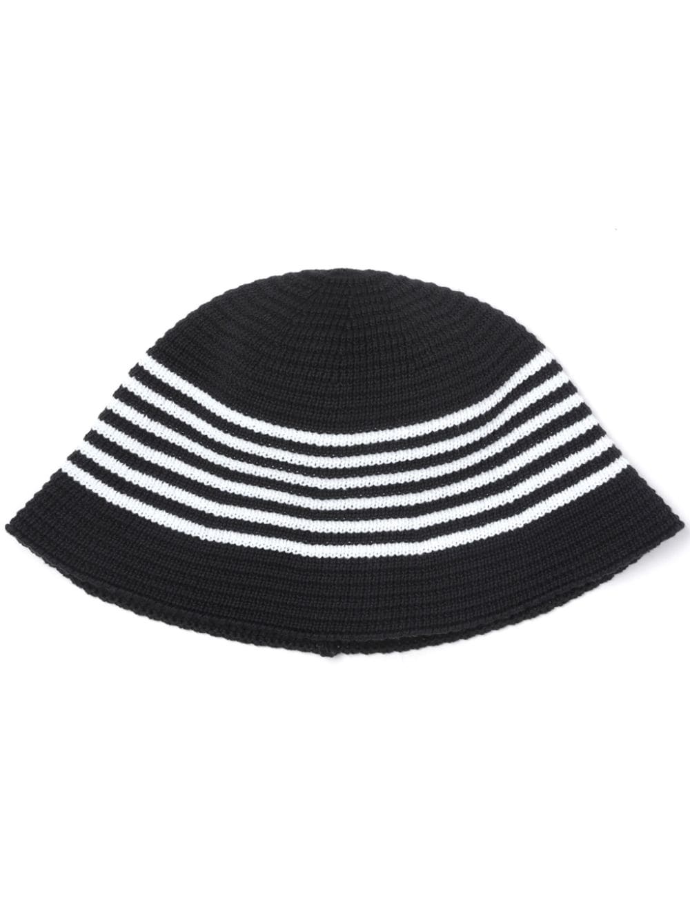 FIVE CM striped knitted bucket hat - Black von FIVE CM