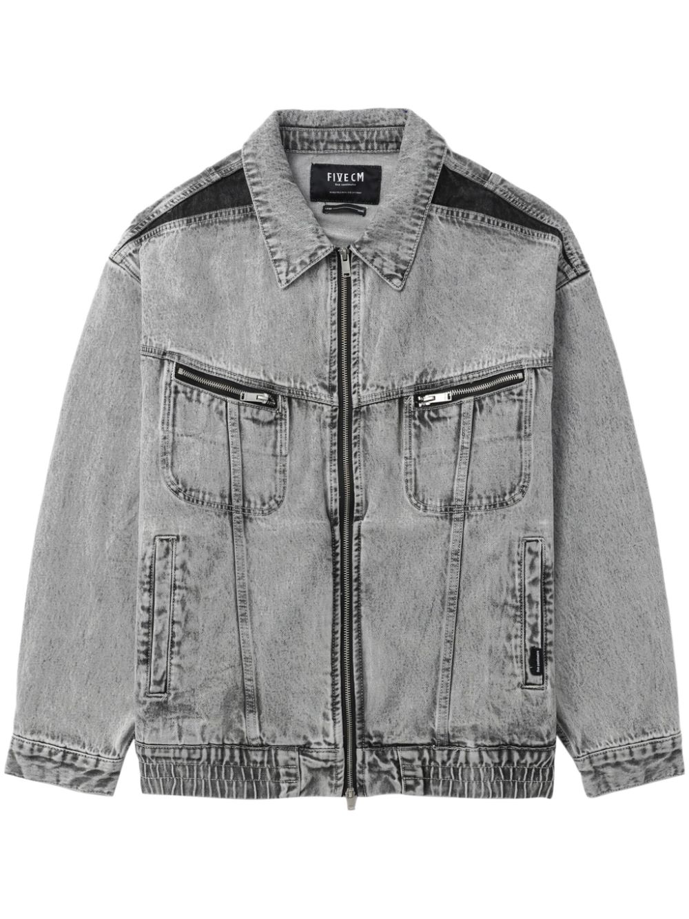 FIVE CM zip-up denim jacket - Grey von FIVE CM