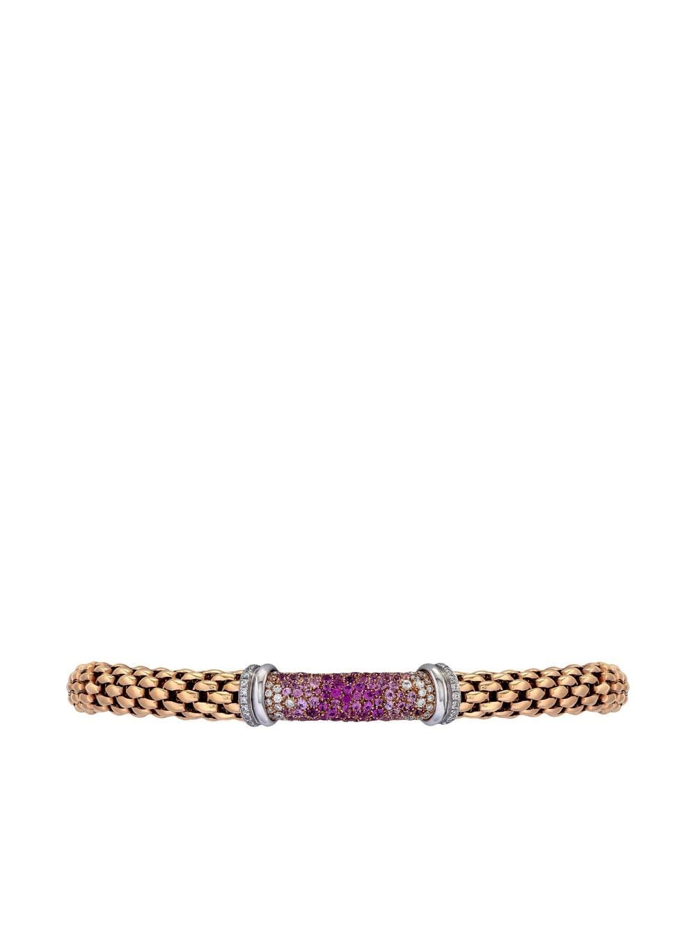 FOPE 18kt rose and white gold Flexible pink sapphire and diamond bracelet von FOPE