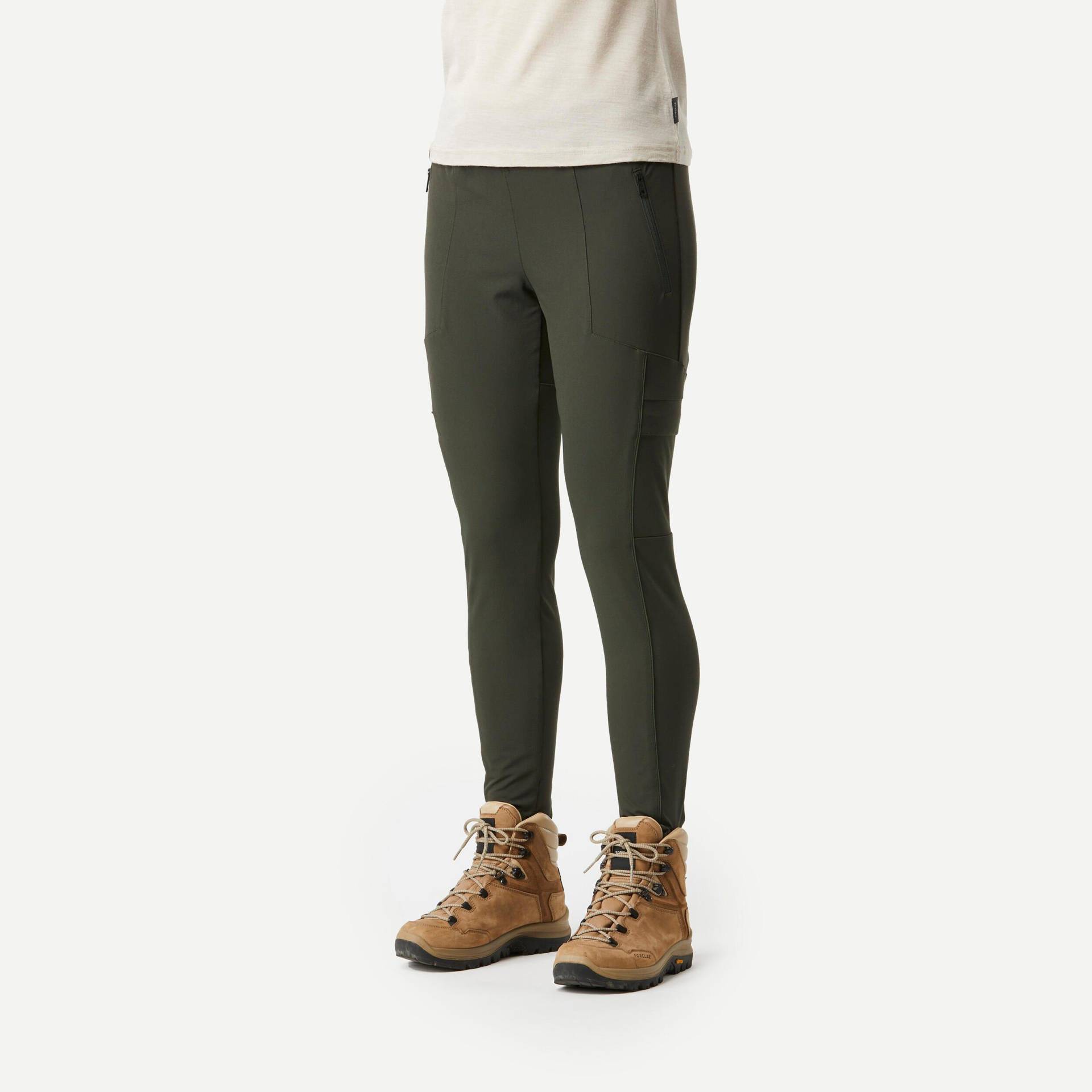 Leggings - Travel 500 Damen Khaki XL von FORCLAZ