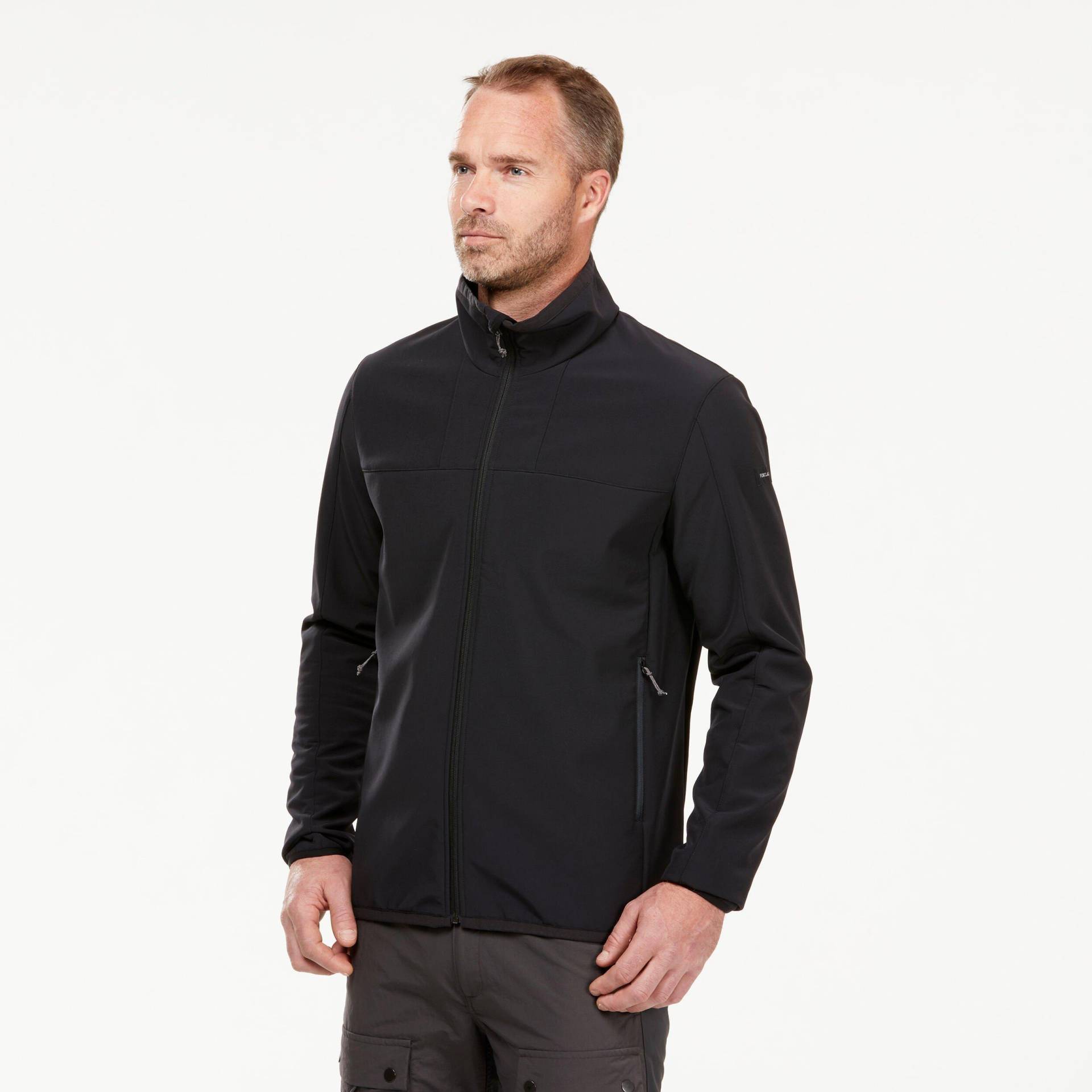 Softshell-jacke - Mt100 Windwarm Herren Gewittergrau L von FORCLAZ