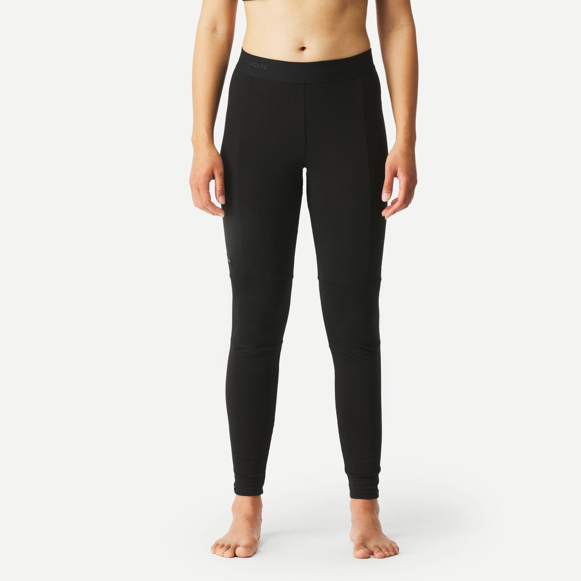 Leggings - Trek 500 Merino Damen Schwarz Leicht S von FORCLAZ