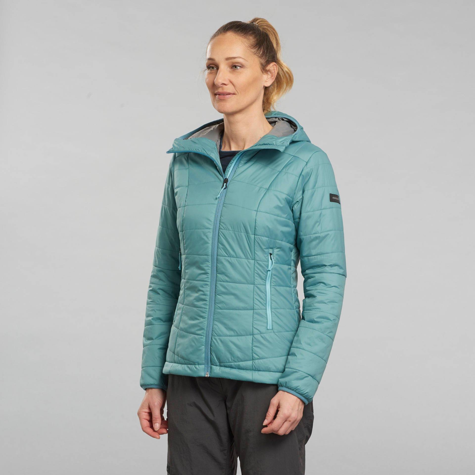 Wattierte Jacke - Mt100 Synth Damen Blau Bedruckt 52/2XL von FORCLAZ