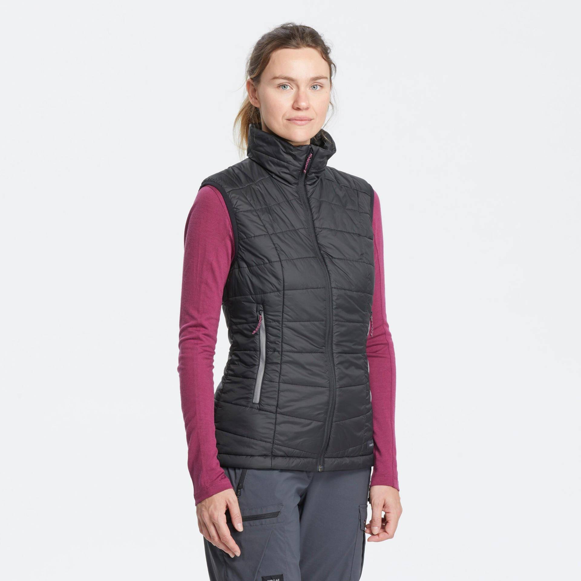 Wattierte Jacke - Trek100 Damen Schwarz Leicht M von FORCLAZ