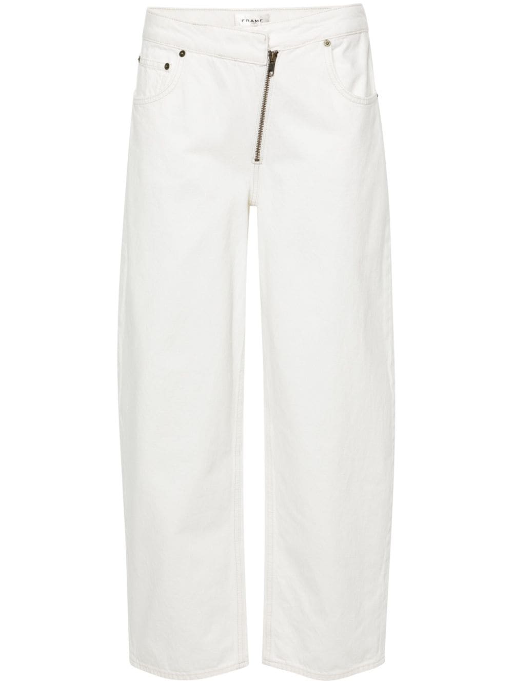 FRAME Angled Zipper tapered-leg jeans - White von FRAME
