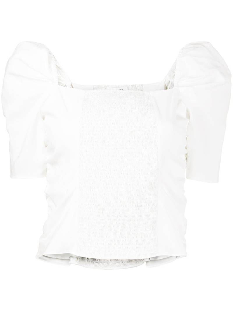 FRAME Betty silk-blend top - White von FRAME