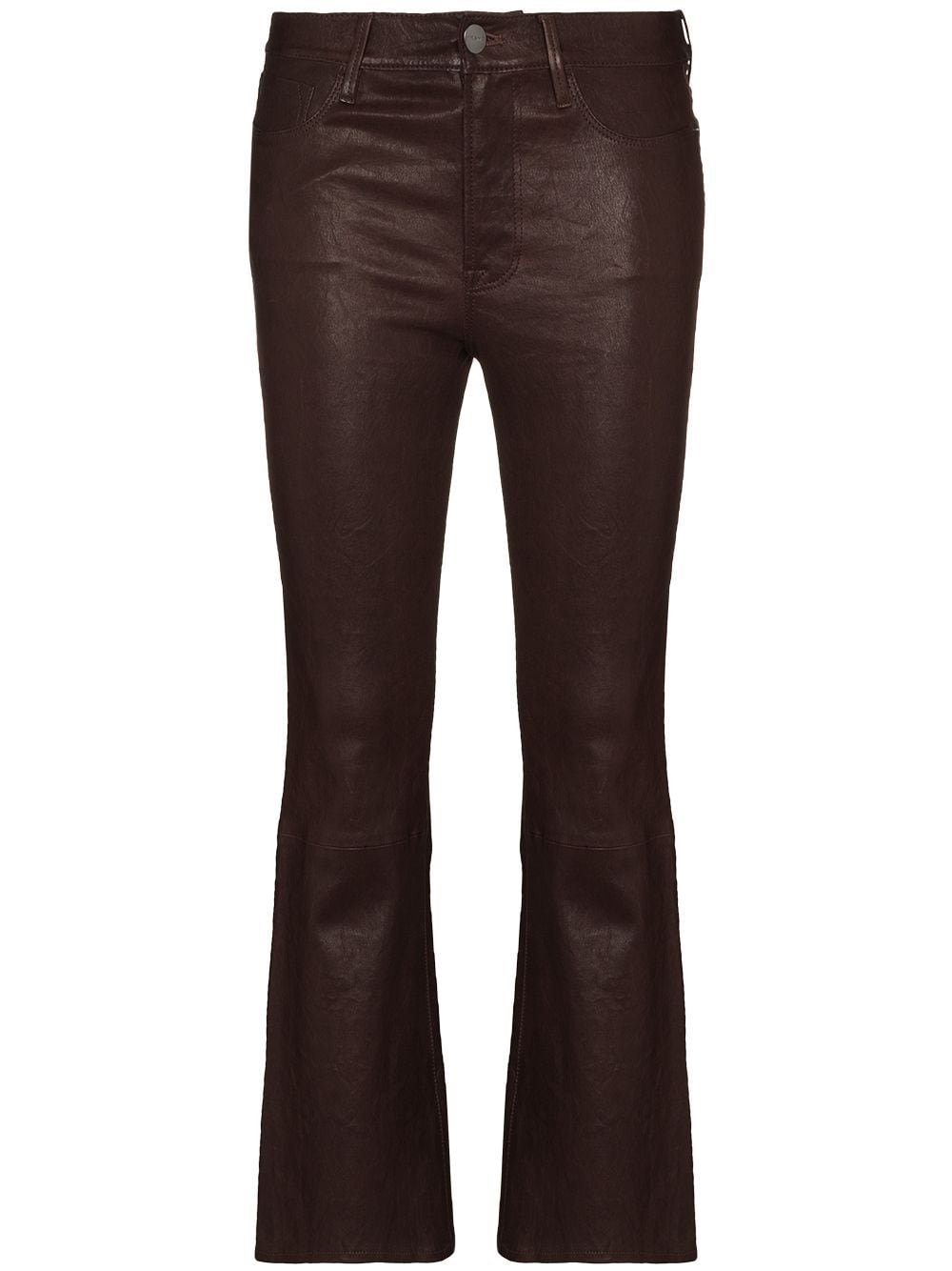 FRAME Le Crop leather flared trousers - Brown von FRAME