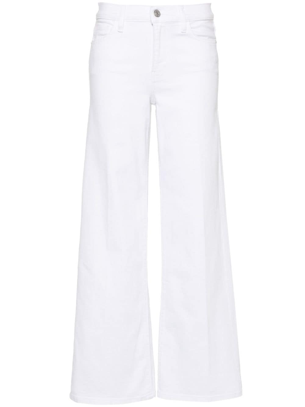 FRAME Le Slim Palazzo high-rise wide-leg jeans - White von FRAME