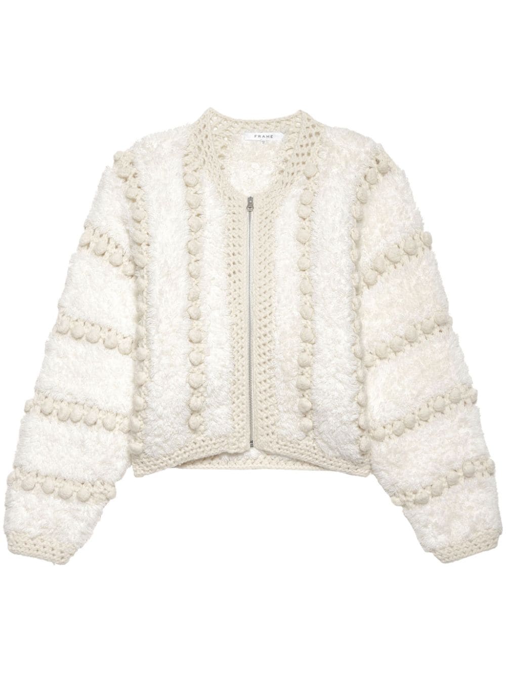 FRAME Pom Pom zipped cardigan - Neutrals von FRAME