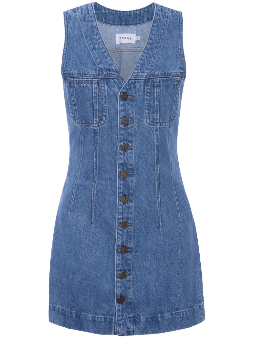 FRAME Sleeveless Trucker denim mini dress - Blue von FRAME