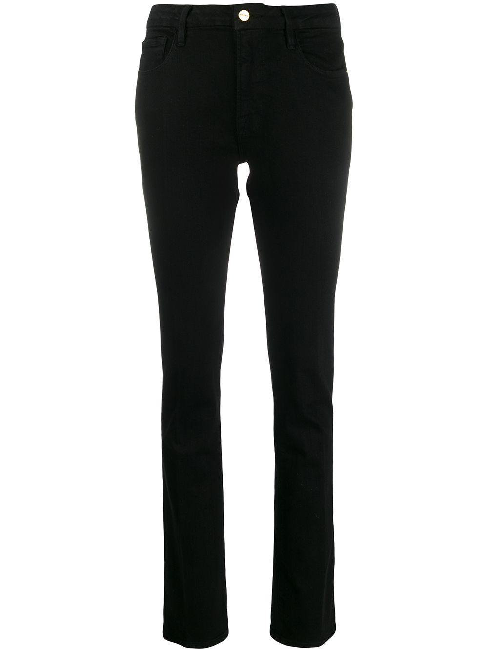 FRAME Sylvie Slender high-rise straight jeans - Black von FRAME