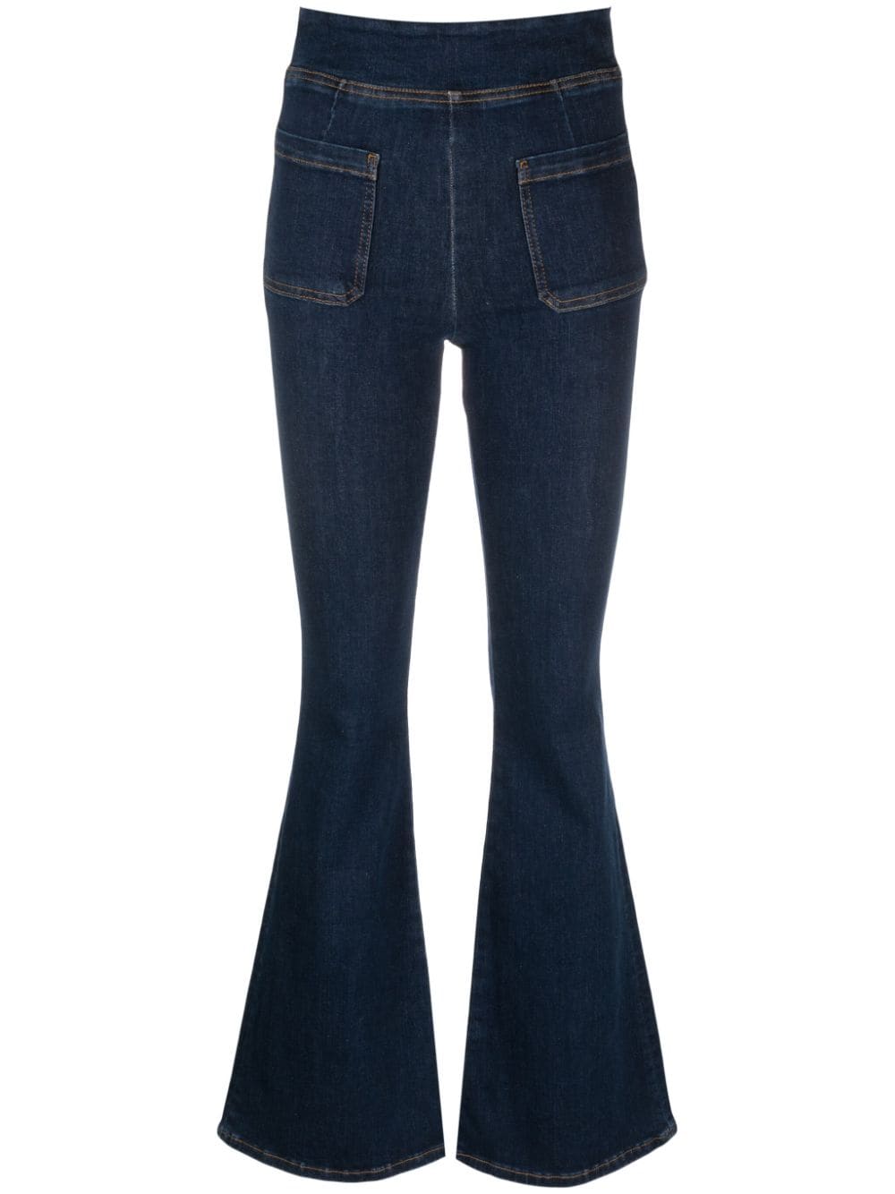 FRAME The Bardot Jetset elasticated-waistband flared jeans - Blue von FRAME