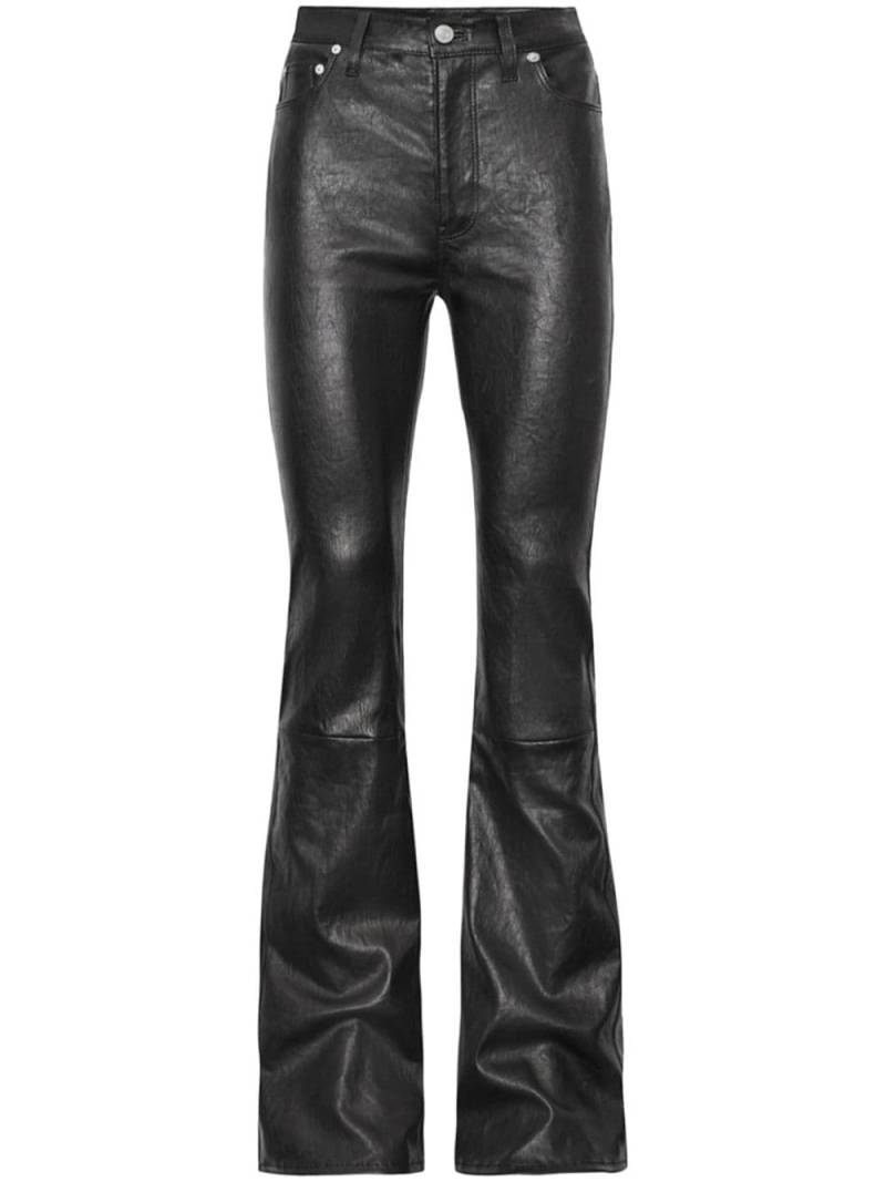 FRAME The Slim Stacked leather trousers - Blue von FRAME