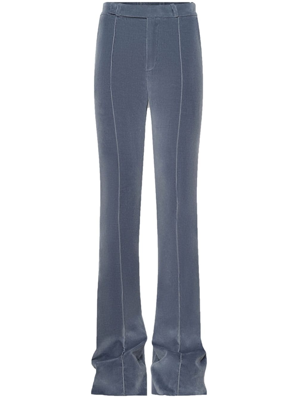 FRAME The Slim Stacked velvet trousers - Blue von FRAME