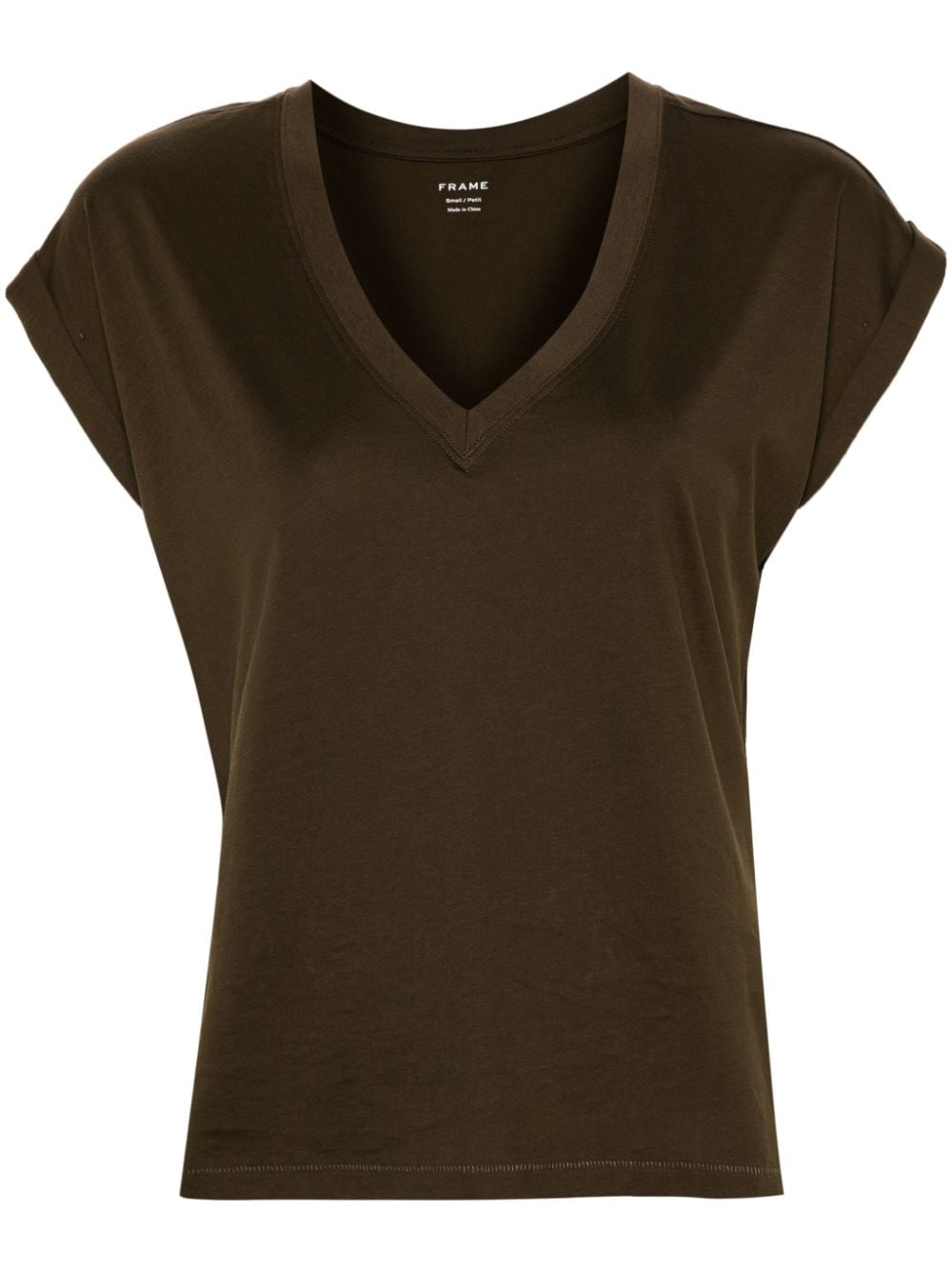 FRAME V-neck cotton T-shirt - Green von FRAME