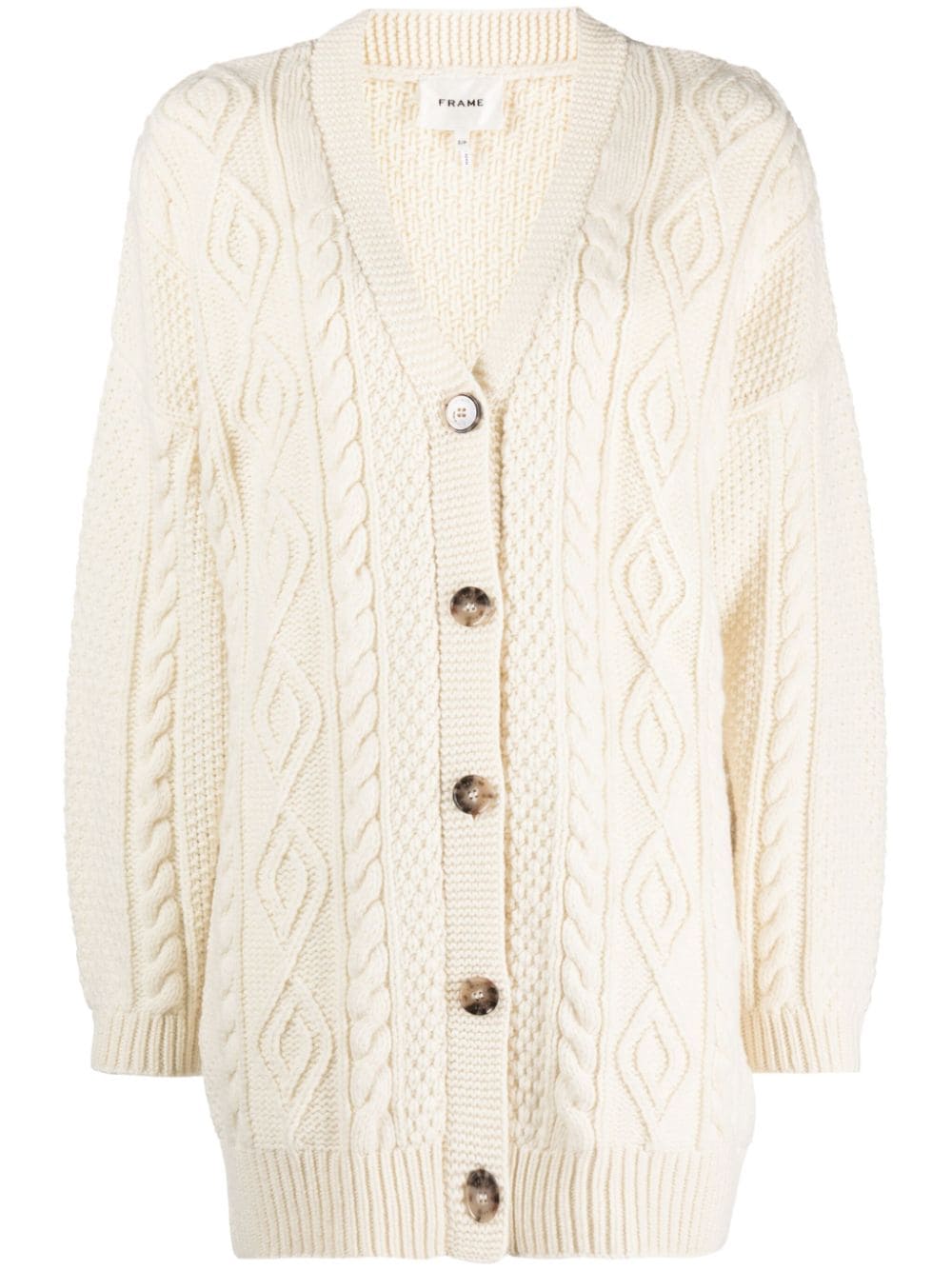 FRAME cable-knit merino cardigan - White von FRAME