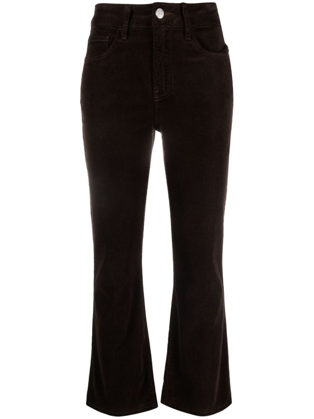 FRAME concealed fly-fastening cotton-blend bootcut trousers - Brown von FRAME