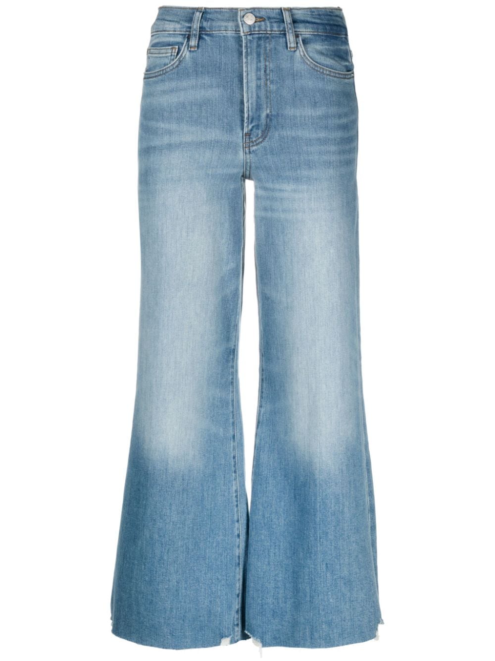FRAME cropped wide-leg frayed jeans - Blue von FRAME